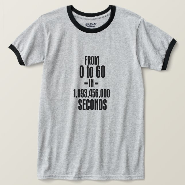 60th FÖDELSEDAG FRÅN 0 till T-tröja 60 T Shirt (Design framsida)