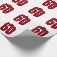 60th Födelsedag röd text på white.