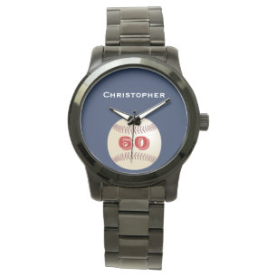 60th Födelsedagarmbandsur, personlig, baseball Armbandsur