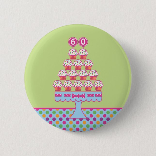 60th Födelsedagen knäppas Knapp (Framsida)