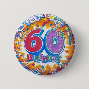 60th Födelsedagen knäppas Knapp