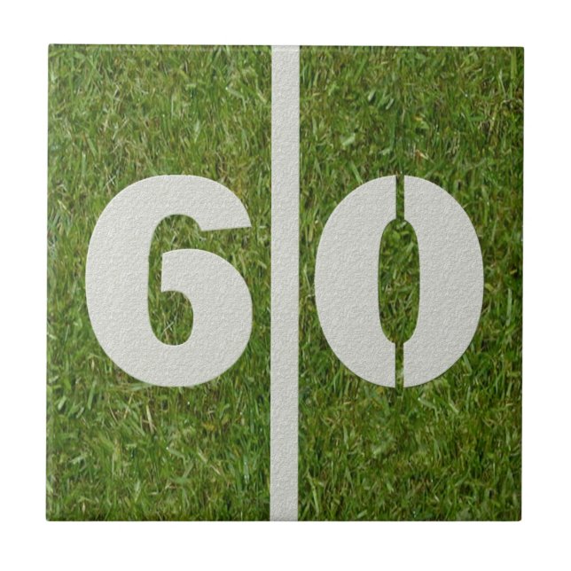 60th Födelsedagfotbollanpassadet belägger med Kakelplatta (Framsidan)