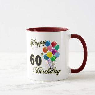 60th födelsedaggåvor för lycklig och mugg
