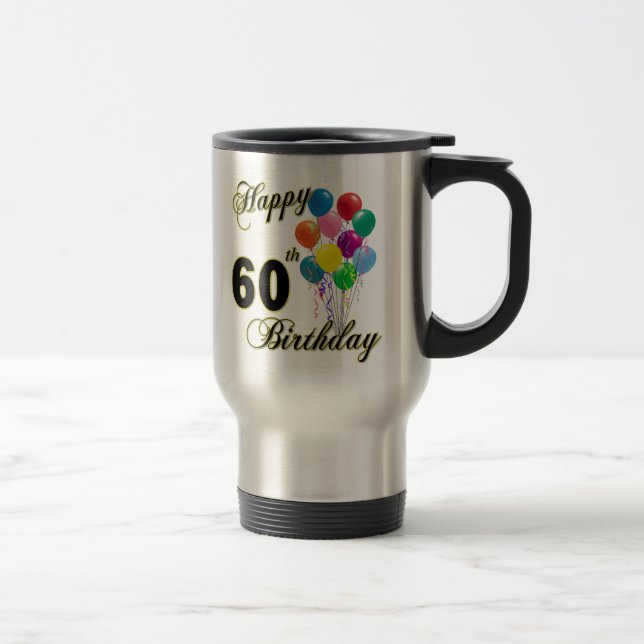 60th födelsedaggåvor för lycklig och resemugg (Höger)