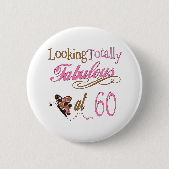 60th födelsedaggåvor för roligt knapp (Framsida)