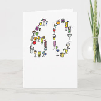 60th födelsedagkort, coctailar kort