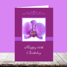 60th födelsedagkort för Orchid Kort