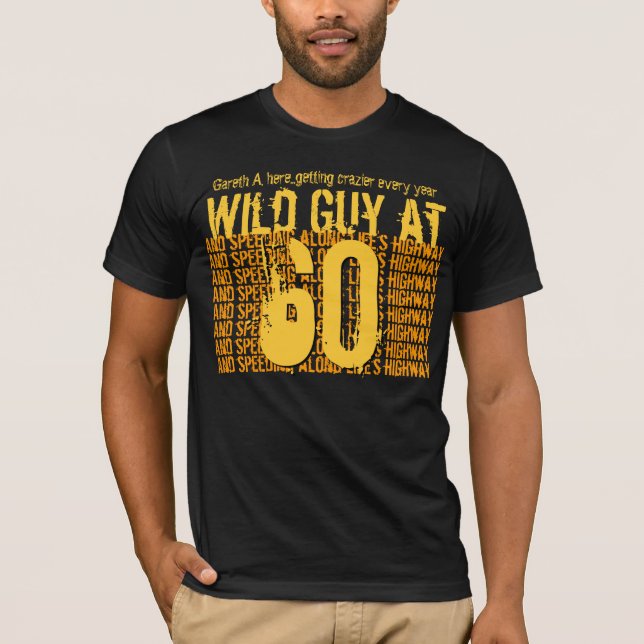60th Födelsedagvildgrabb som rusar Along S10C T-shirt (Framsida)