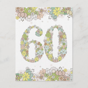 60th För blomdamer för födelsedag naturlig Inbjudningar