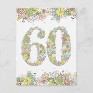 60th För blomdamer för födelsedag naturlig Inbjudningar