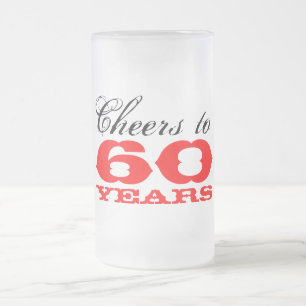 60th För manar Glass gåva för födelsedagöl Frostat Ölglas