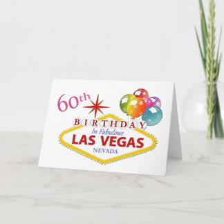 60th Las Vegas födelsedagkort Kort