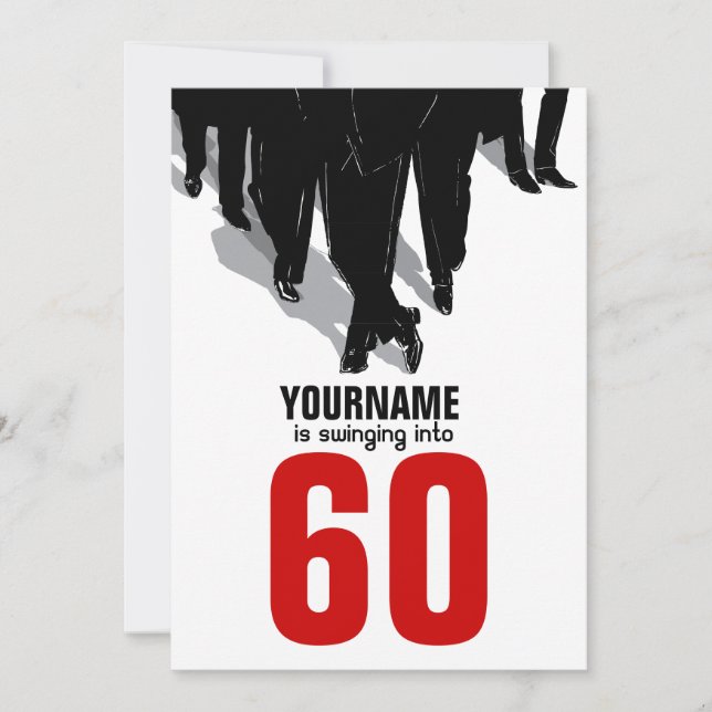 60th Party för packe för födelsedagSwingersråtta Inbjudningar (Framsida)