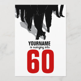 60th Party för packe för födelsedagSwingersråtta Inbjudningar