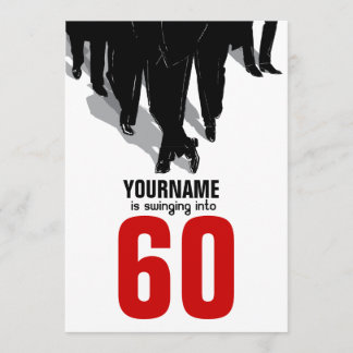 60th Party för packe för födelsedagSwingersråtta Inbjudningar