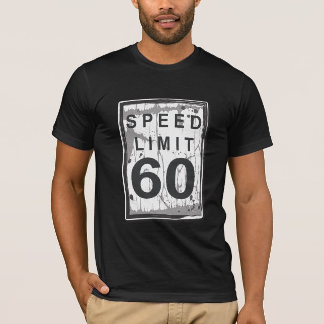 60th Rusar roliga Grungy för födelsedag begränsar Tee Shirt (Framsida)