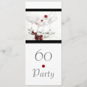 60th svart vitchampagneelegant inbjudningar