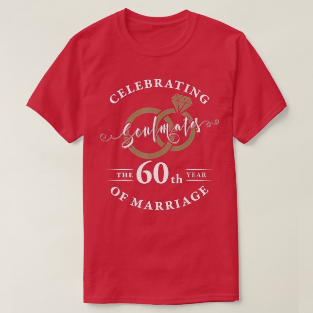 60th Wedding Anniversary - 60 years of Marriage  T Shirt (Design framsida)