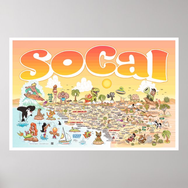 60X40 SoCal Sunset Poster (Framsidan)