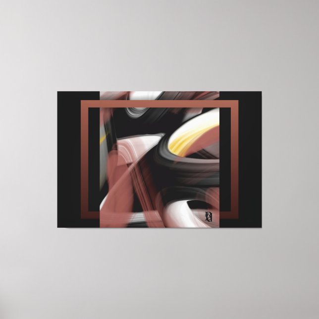 60x40" Trend Abstract Art Black White Powdery Canvastryck (Framsida)