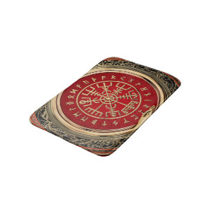 [610] Vegvisir - Viking guld- magisk Runic kompass Badrumsmatta