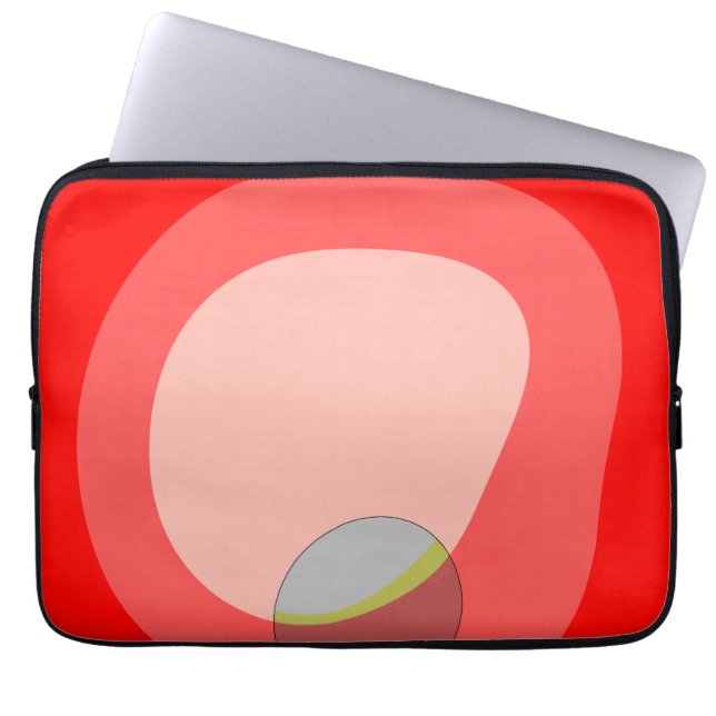 615 Röd Abstrakt Laptop Fodral (Framsidan)