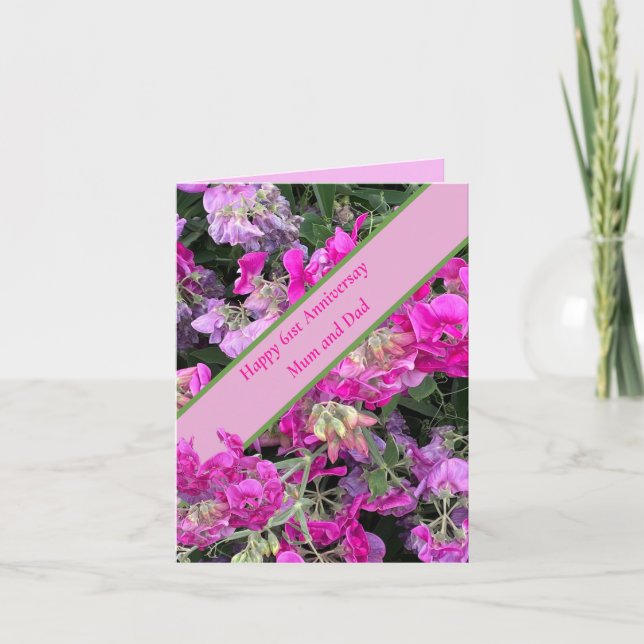 61:a Bröllop-årsdagen Kort (Framsida)