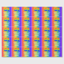 61:a födelsedag: färgfull, Roligt Rainbow Mönster Presentpapper