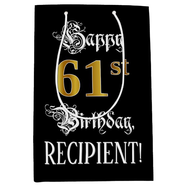 61:a födelsedag ~ Finare skript; Faux Guld look; N (Framsidan)