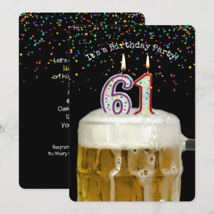 61:a födelsedag i Party Inbjudningar