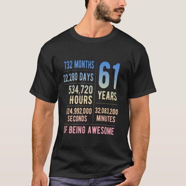 61:a födelsedag Manar Kvinnor i unga 61 år T Shirt (Framsida)