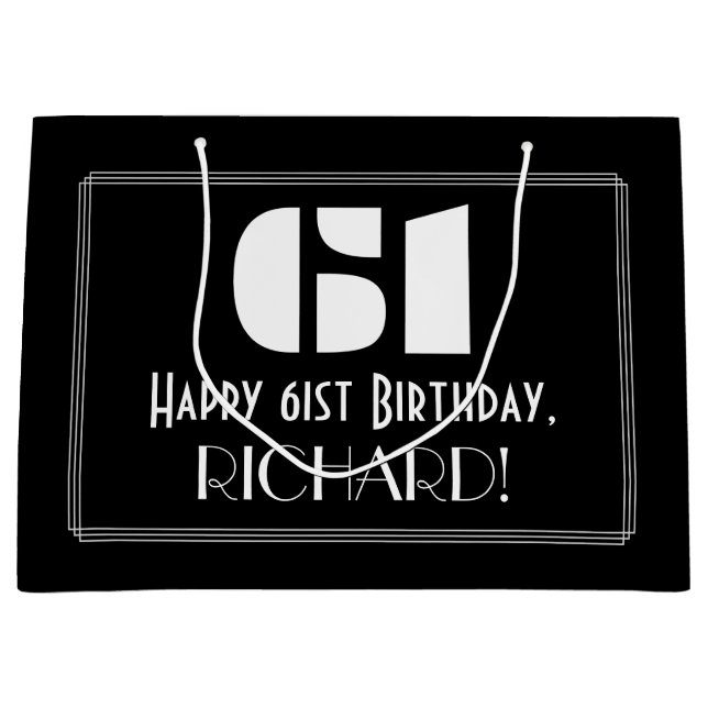 61:a födelsedagen ~ Art Deco Inspired Titta "61" + (Framsidan)