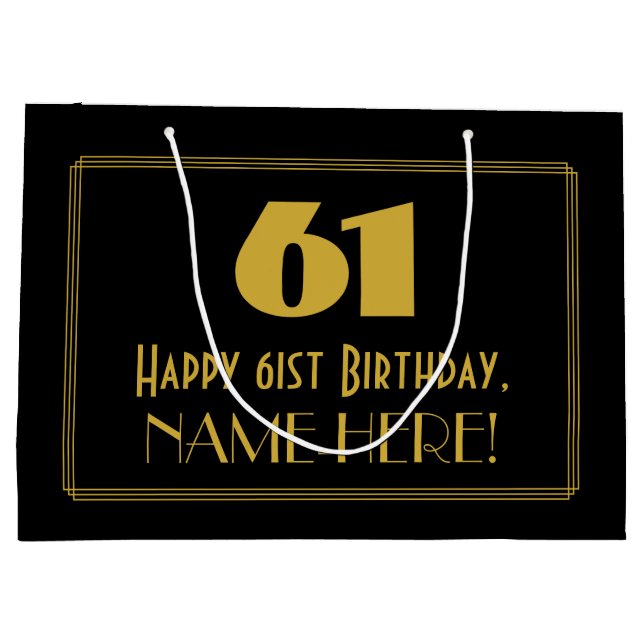 61:a födelsedagen - Art Deco Inspired Titta "61" o (Baksidan)