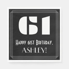 61:a födelsedagen: Art Deco Inspired Titta "61" + Pappersservett
