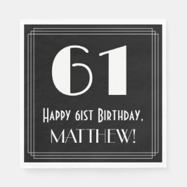 61:a födelsedagen ~ Art Deco Inspired Titta "61", Pappersservett