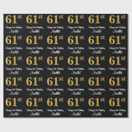 61:a födelsedagen: Elegant Luxurious Faux Guld Tit Presentpapper