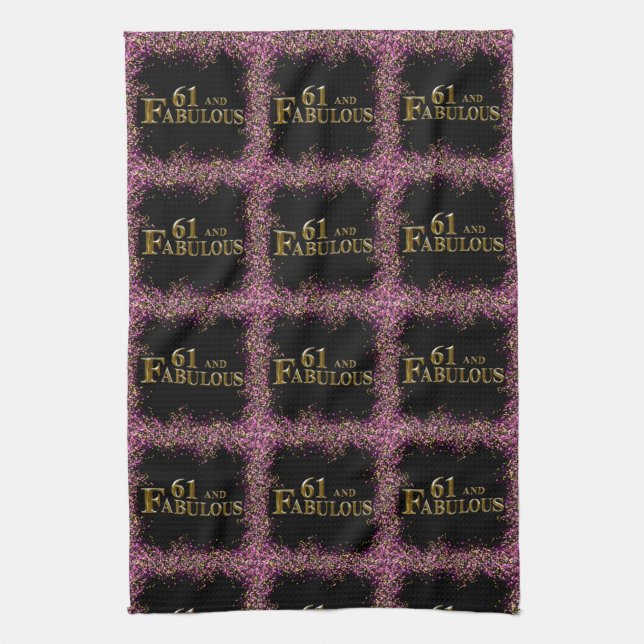 61:a födelsedagen kökshandduk (Vertikal)