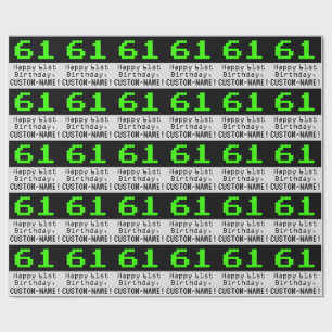 61:a födelsedagen - Nerdy/Geeky Stil "61" och Namn Presentpapper