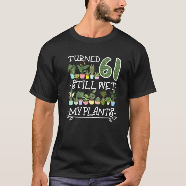 61:a födelsedagen: Succulent I Pot Plant Head I Bl T Shirt (Framsida)