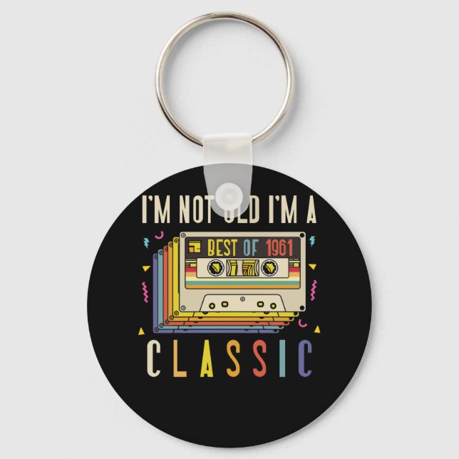 61:a födelsedagsdagen Dekorationer jag inte är gam Nyckelring (Framsida)