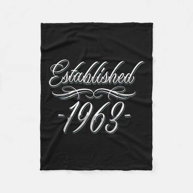 61-åriga Tatto Älskare-födelsetalet 1963 61:a föde Fleecefilt (Framsidan)