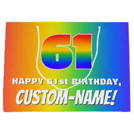 61-årsdag: Färgglatt, Roligt Regnbågsmönster # 61