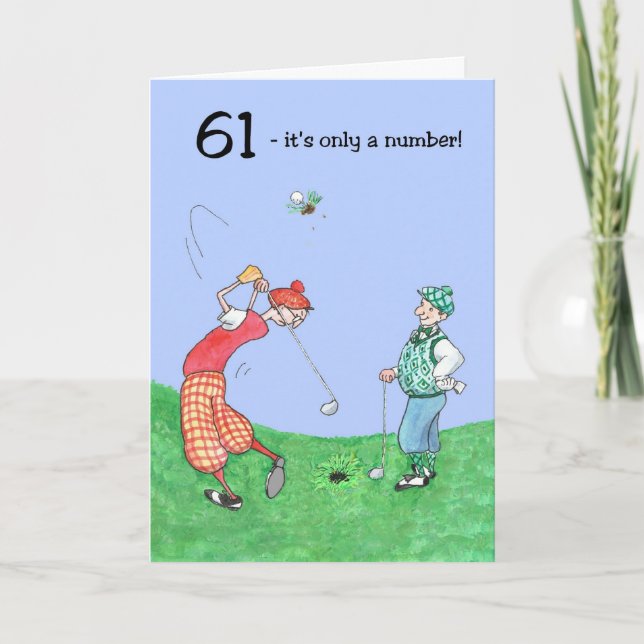 61st Birthday Card for a Golfer Kort (Framsida)