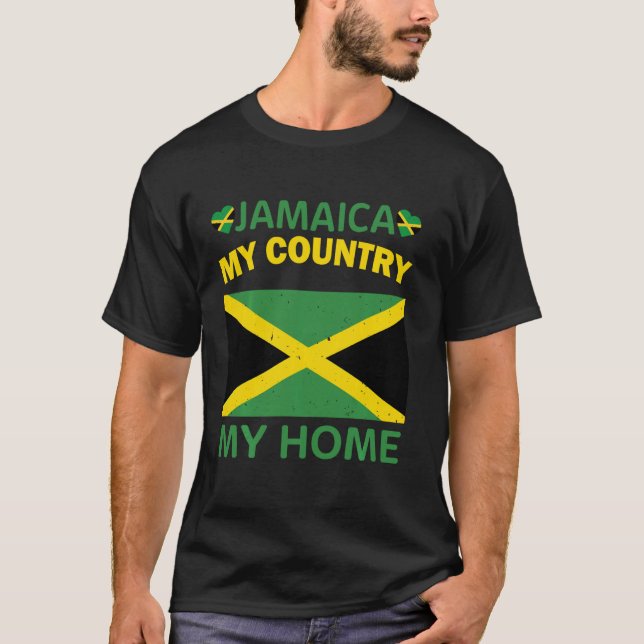 61St Jamaica Independence day Proud Jamaican Flagg T Shirt (Framsida)