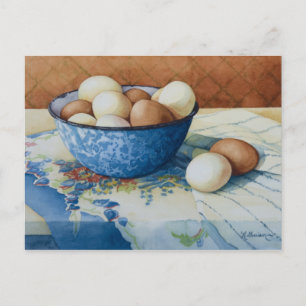 6293 ägg i Enamelware Bowl Vykort