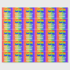 62:a födelsedag: färgfull, Roligt Rainbow Mönster  Presentpapper