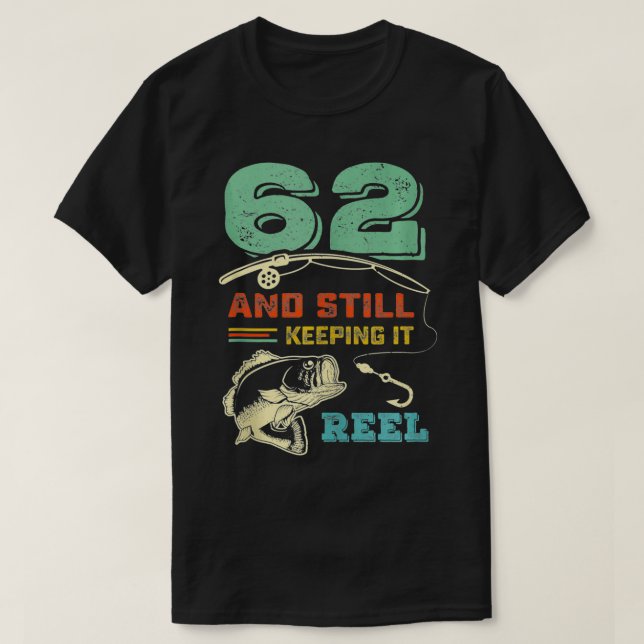 62:a födelsedag: Fiskeridesign för 62 fiskare T Shirt (Design framsida)