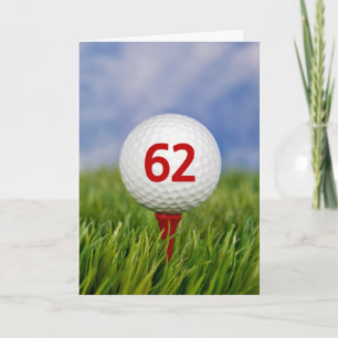 62:a födelsedag Golf Boll på Röd tee Kort