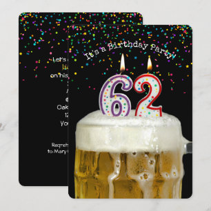 62:a födelsedag i Party Inbjudningar