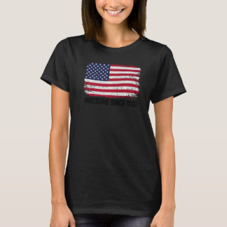 62:a födelsedag Vintage USA flagga Fantastisk seda T Shirt
